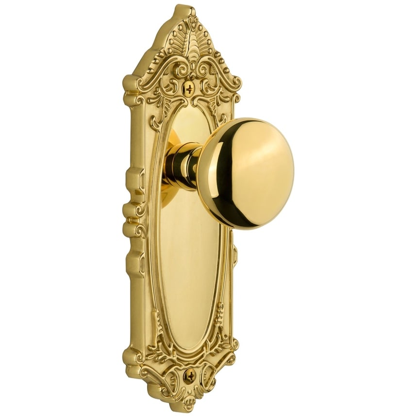 Grandeur Gvcfav_Sd_Na Grande Victorian Solid Brass Rose Single Dummy Door Knob With Fifth Avenue Knob