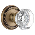 Grandeur Newchm_Sd_Na Newport Solid Brass Rose Single Dummy Door Knob With Chambord Crystal Knob