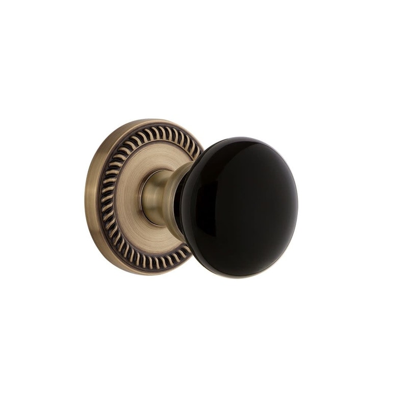 Grandeur Newcov_Sd_Na Newport Solid Brass Rose Single Dummy Door Knob With Coventry Knob