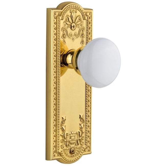 Grandeur Parhyd_Sd_Na Parthenon Solid Brass Rose Single Dummy Door Knob With Hyde Park Knob