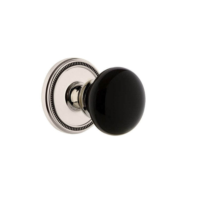 Grandeur Solcov_Sd_Na Soleil Solid Brass Rose Single Dummy Door Knob With Coventry Knob