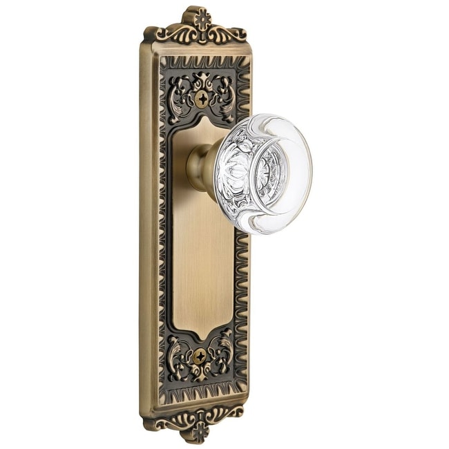 Grandeur Winbor_Sd_Na Windsor Solid Brass Rose Single Dummy Door Knob With Bordeaux Crystal Knob
