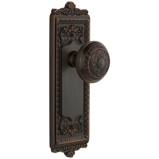 Grandeur Winwin_Prv_238 Windsor Solid Brass Rose Privacy Door Knob Set With Windsor Knob And 2 3 8 Backset