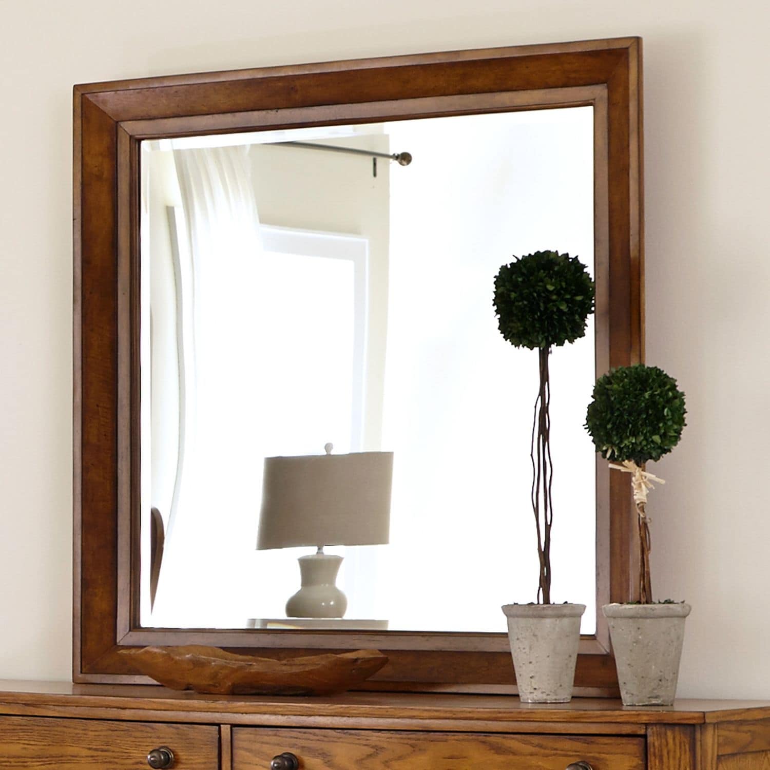 Copper Grove Epper Aged Oak Mirror Brown