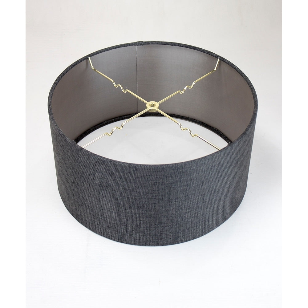 Granite Grey Burlap Hardback Drum Lampshade 16X16X8