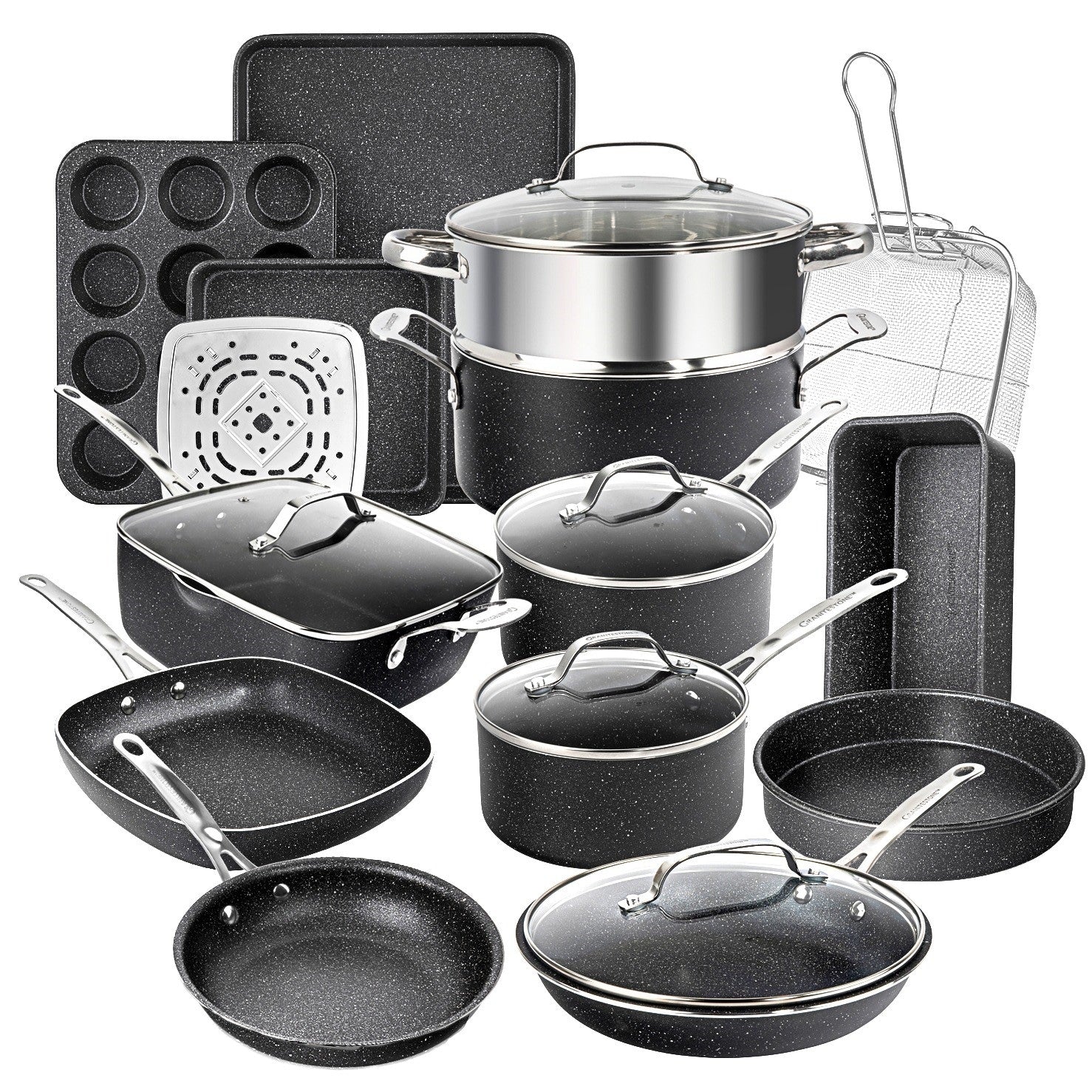 Granitestone Diamond Non Stick 20Pc Complete Cookware And Bakeware Set