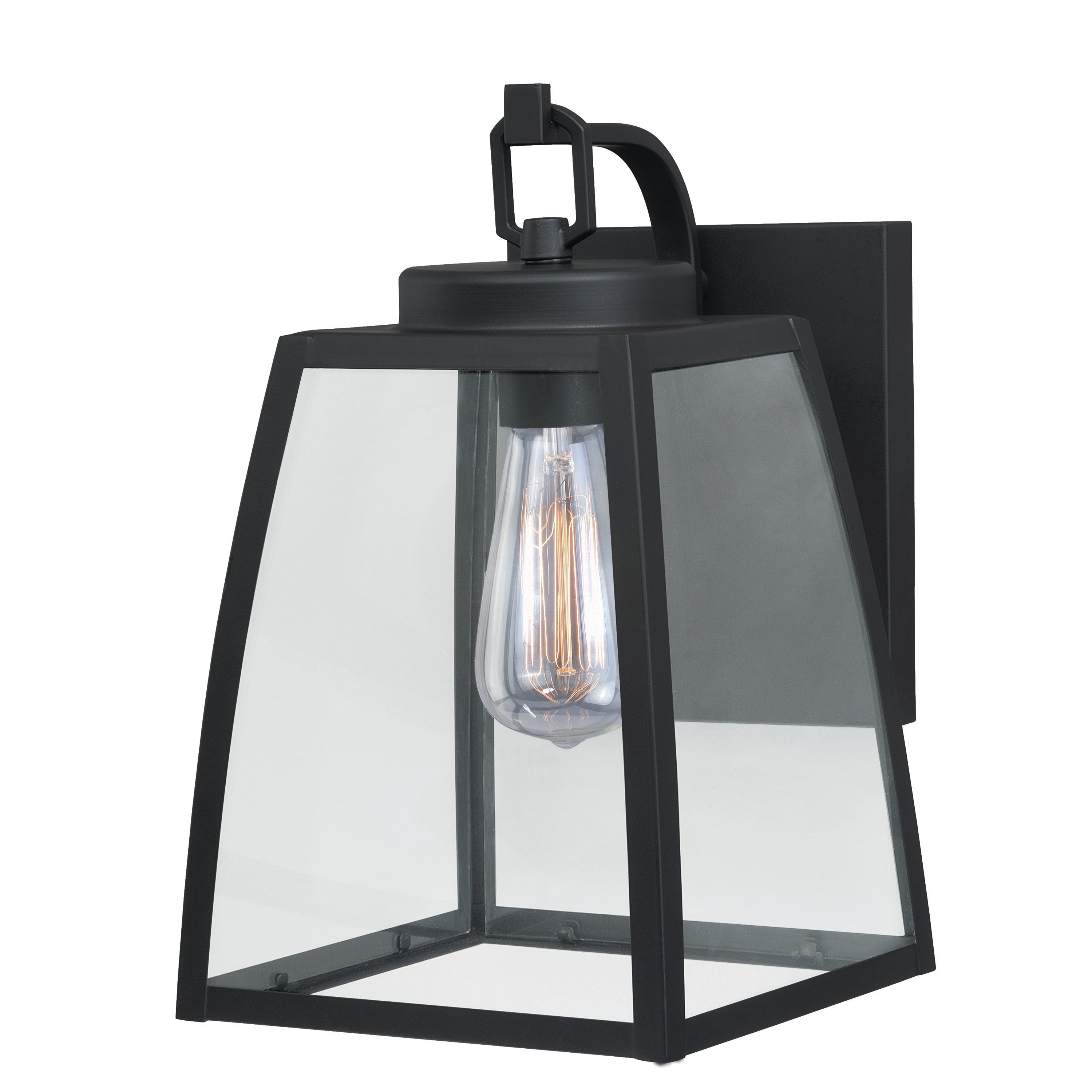 Granville 1 Light Bronze Geometric Outdoor Wall Lantern Clear Glass 8 In W X 13 In H X 9.25 In D