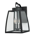 Granville 3 Light Bronze Geometric Outdoor Wall Lantern Clear Glass 10 In W X 16.5 In H X 11.75 In D