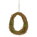 11 Brown Grapevine Twig And Green Moss Egg Shaped Artificial Spring Wreath