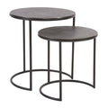 Graphite Metal Round Nesting Table Set