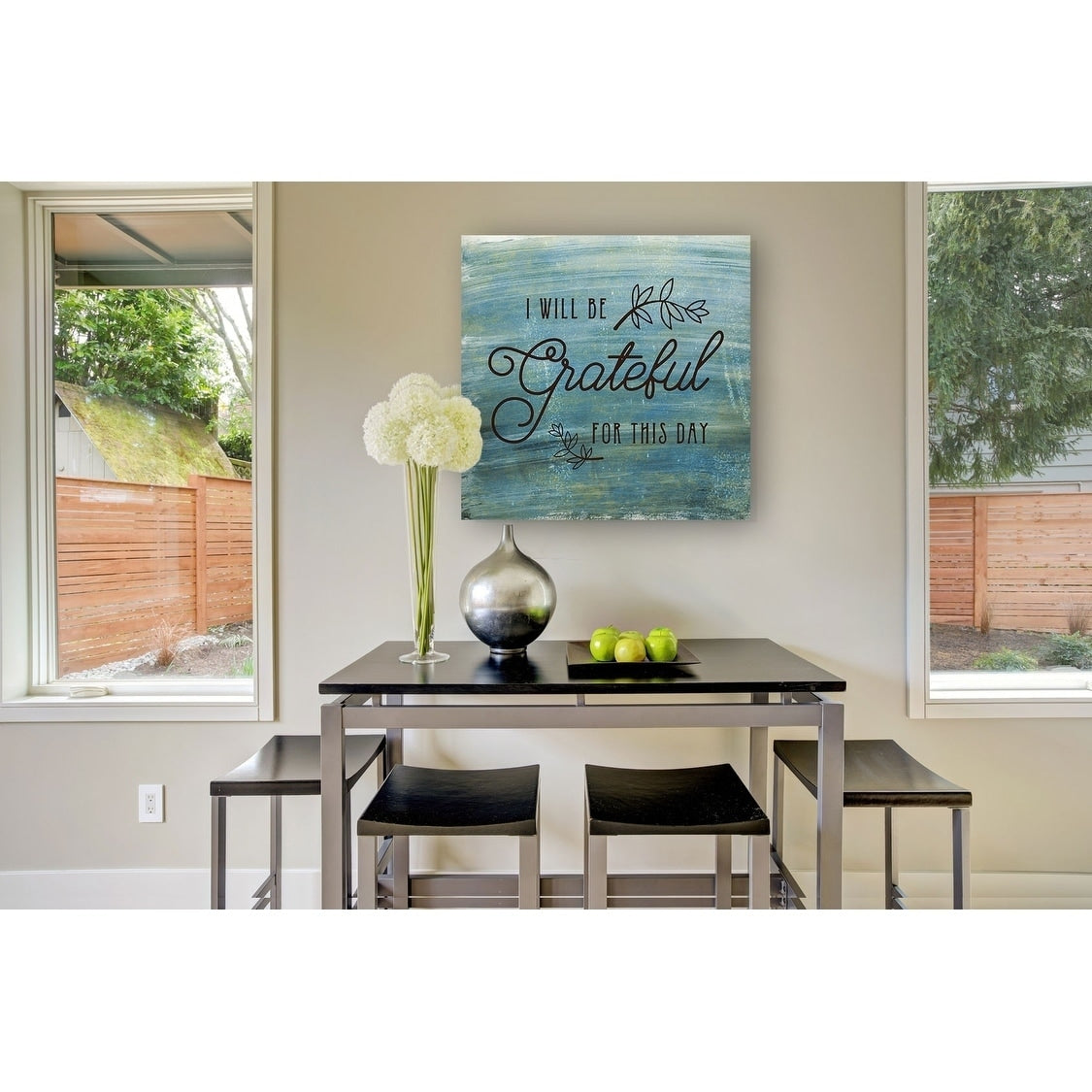 Grateful Gallery Wrapped Canvas Yellow Blue Green Red Black White