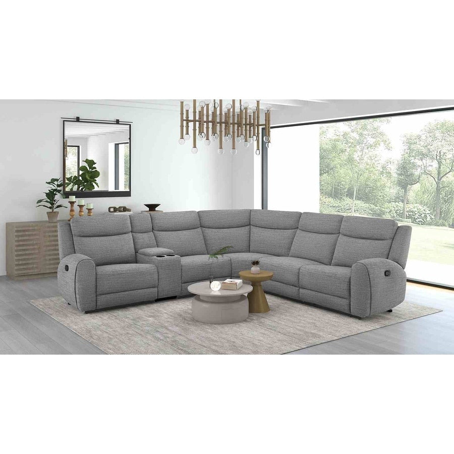 Gray Contemporary Solid Wood Motion Sectional 1Pc