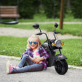 Gray Electric Motorcycle Ride On Trike Motorcycle With Headlights 3 Wheel 6V Battery Powered Motorbike