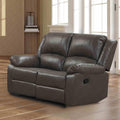Gray Faux Leather 1Pc Manual Recliner Loveseat