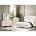 Gray Finish Classic Bed Dresser Mirror Chest 4Pc Bedroom Set