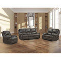 Gray Finish Living Room Manual Recliner Sofa Loveseat Chair Set