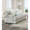 Gray Finish Modern 1Pc Loveseat Square Arms Fully Uphotstered