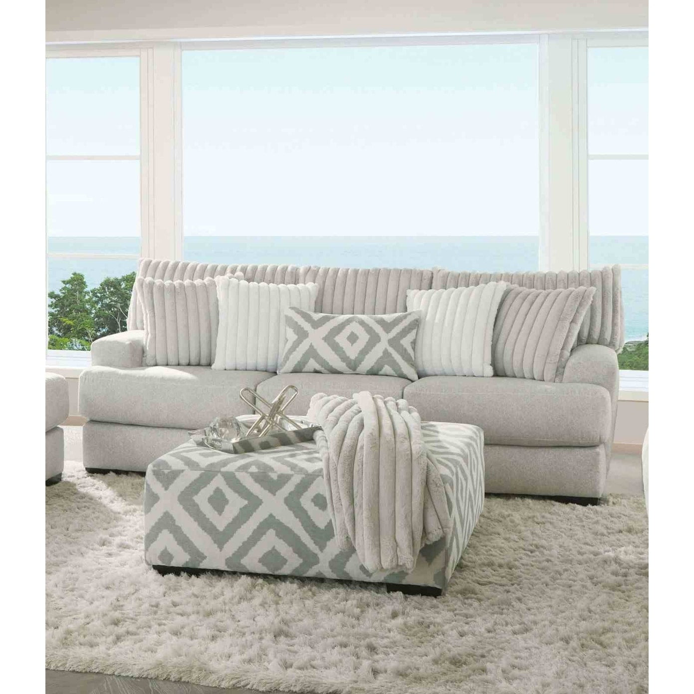 Gray Finish Padded Arms Wooden Legs 1Pc Sofa Sleek Design