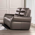 Gray Fully Upholstered 1Pc Power Recliner Loveseat