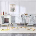 Gray Gold Dining Chair Side Chair Kitchen Chair Leisure Chair Lounge Chair Office Chair Armless Chair With Metal Legs