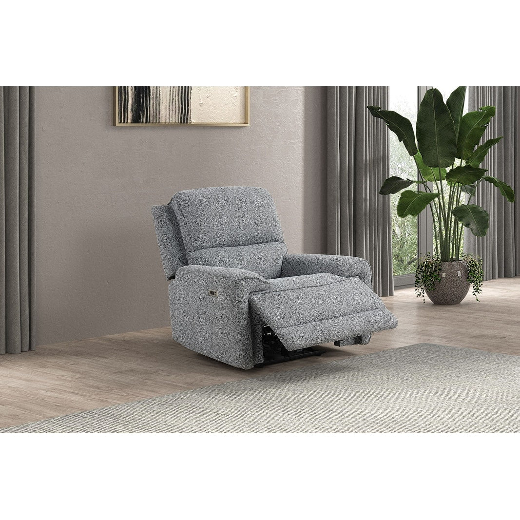 Gray Modern 1Pc Power Recliner Chair Pillow Top Arms