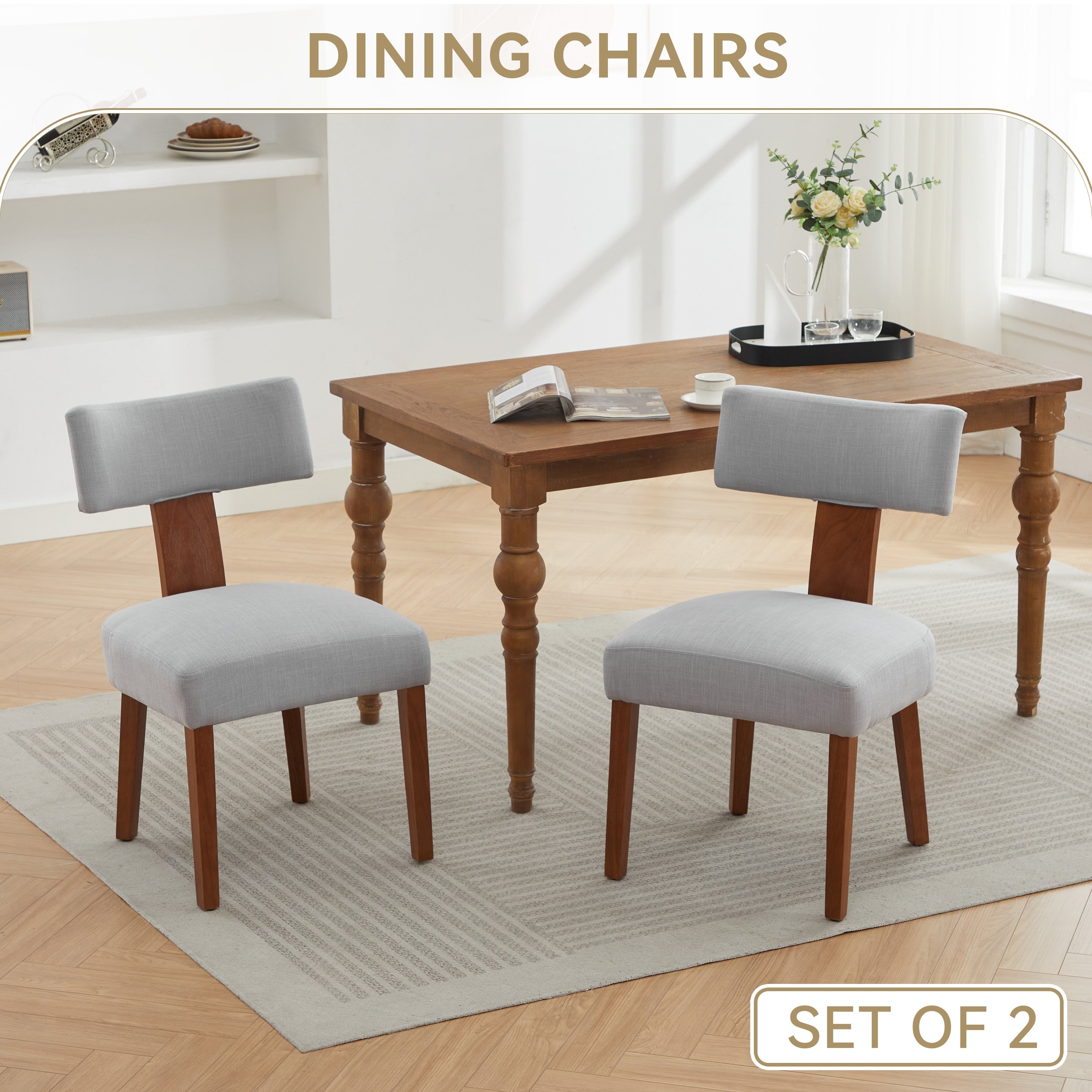 Gray Side Chair Dining Chair Vanity Chair Reception Chair Office Chair Dressing Chair With Wood Legs