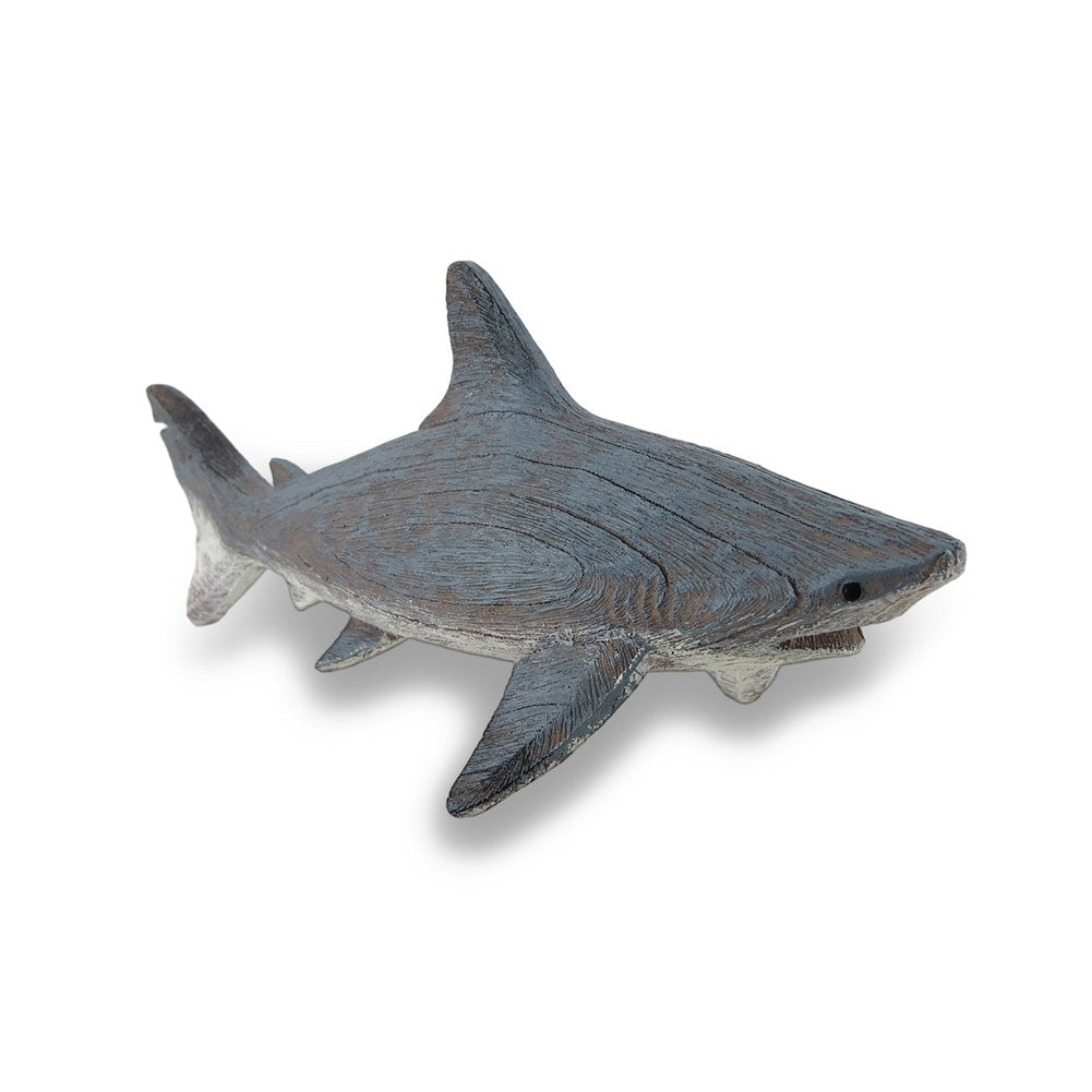 Gray Weathered Finish Wood Look Shark Statue 5.5 X 14 X 4.75 Inches