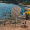 Gray Wood Folding Adirondack Chair Patio Chair With Armrests Modern Reception Chair Side Chair Leisure Chair