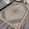 Ivory And Blush Botanical Traditional Area Rug 52 X 72