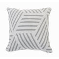 Gray And White Geometric Striped Throw Pillow