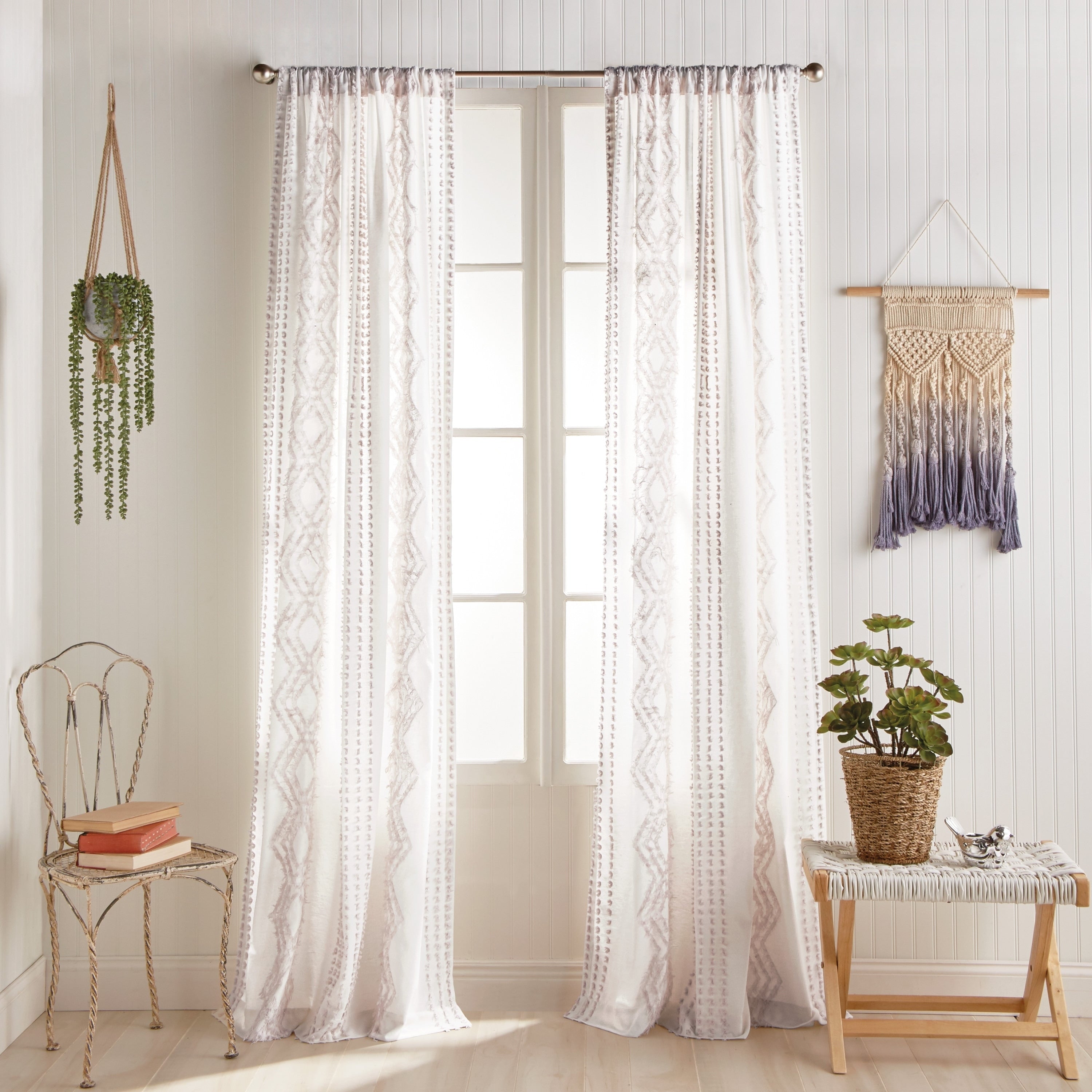 Porch Den Narup Geometric Back Tab Curtain Panel