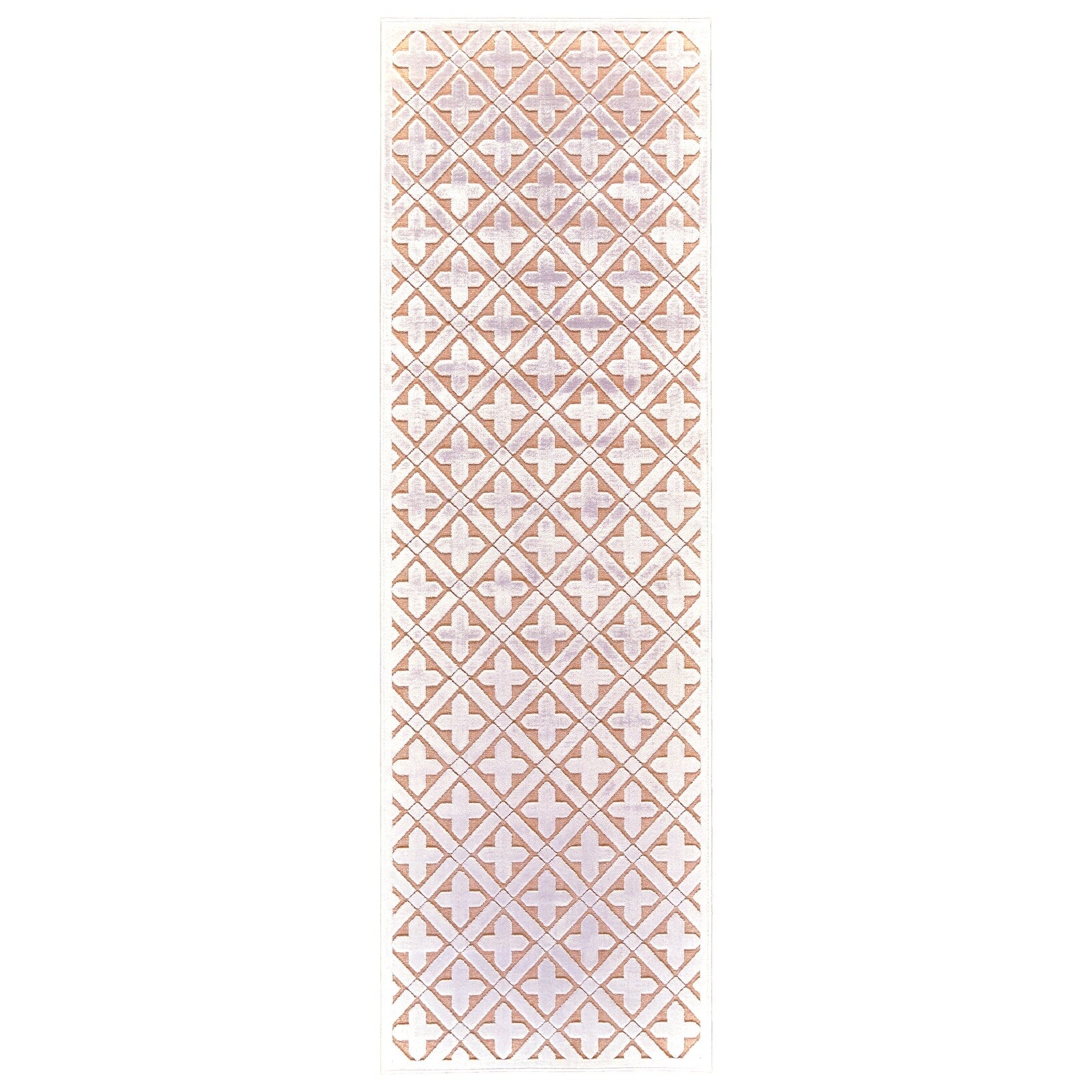Grand Bazaar Qazi Blush White Wool Rug 19 X 210