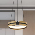 Grazia 15 Inch Matte Black And Brushed Gold Led Convertible Pendant