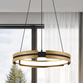 Grazia 24 Inch Matte Black And Brushed Gold Led Chandelier L 24.25 X W 24.25 X H 3.25 X M H 140.75