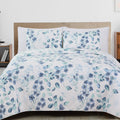 Great Bay Home Miranda Watercolor Leaves Reversible Quilt Set