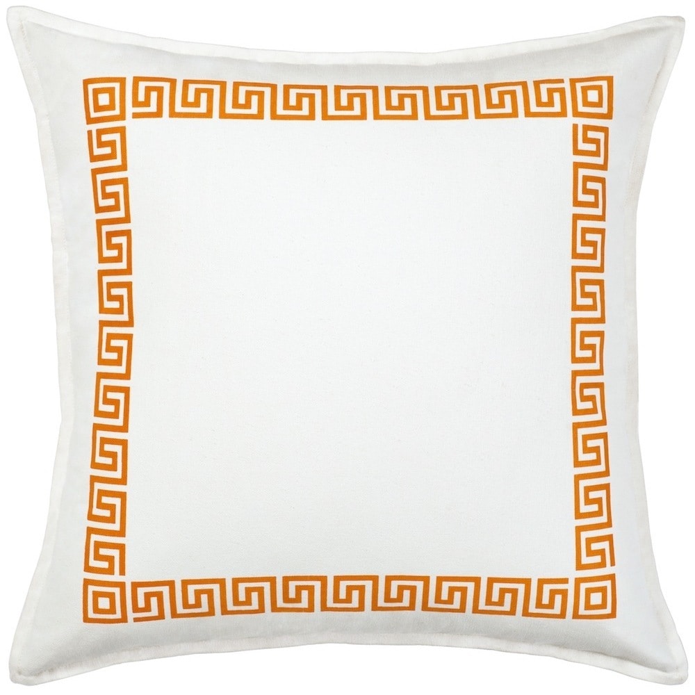 Greek Key Cotton Canvas 20 Inch Pillow