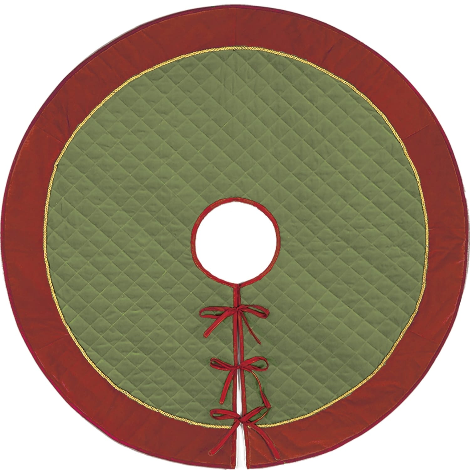 Green And Red Gold Cord Tree Skirt By Mistletoe And Co.