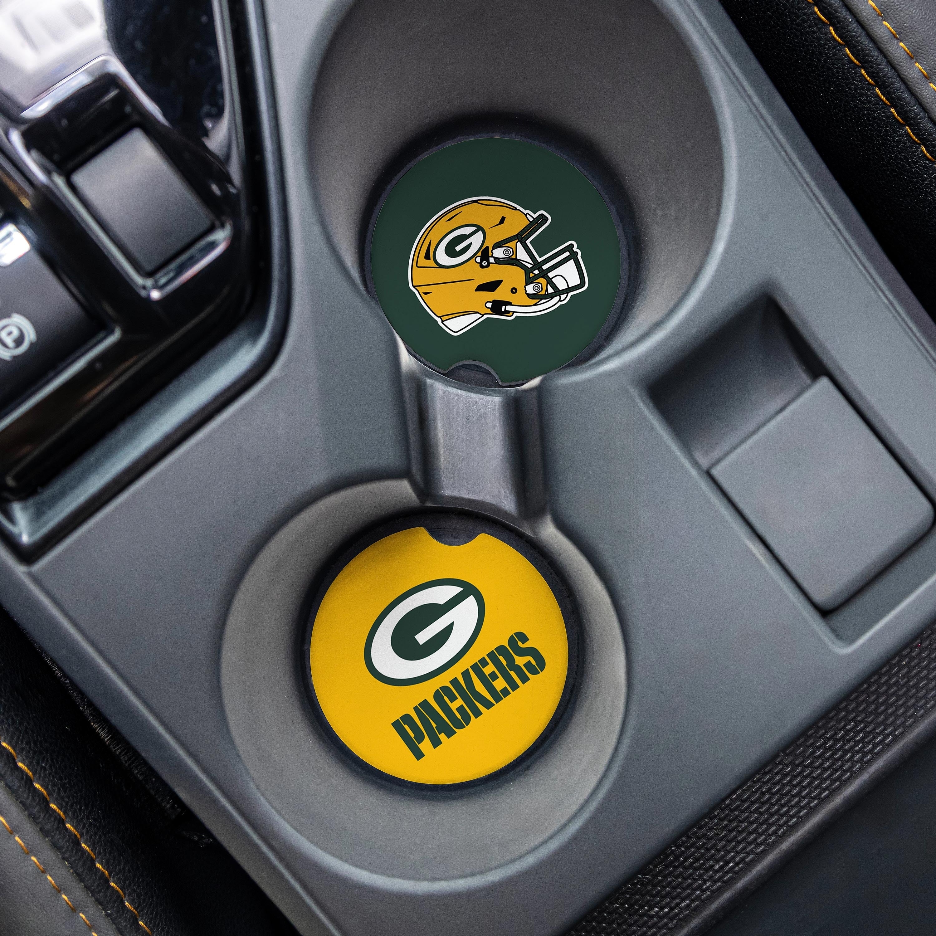 Green Bay Packers 4 Piece Ceramic Car Coaster Set