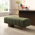 Green Boucle Upholstered Dining Bench With 300Lbs Capacity For Entryway