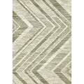 Green Chevron Distressed High Traffic Rug