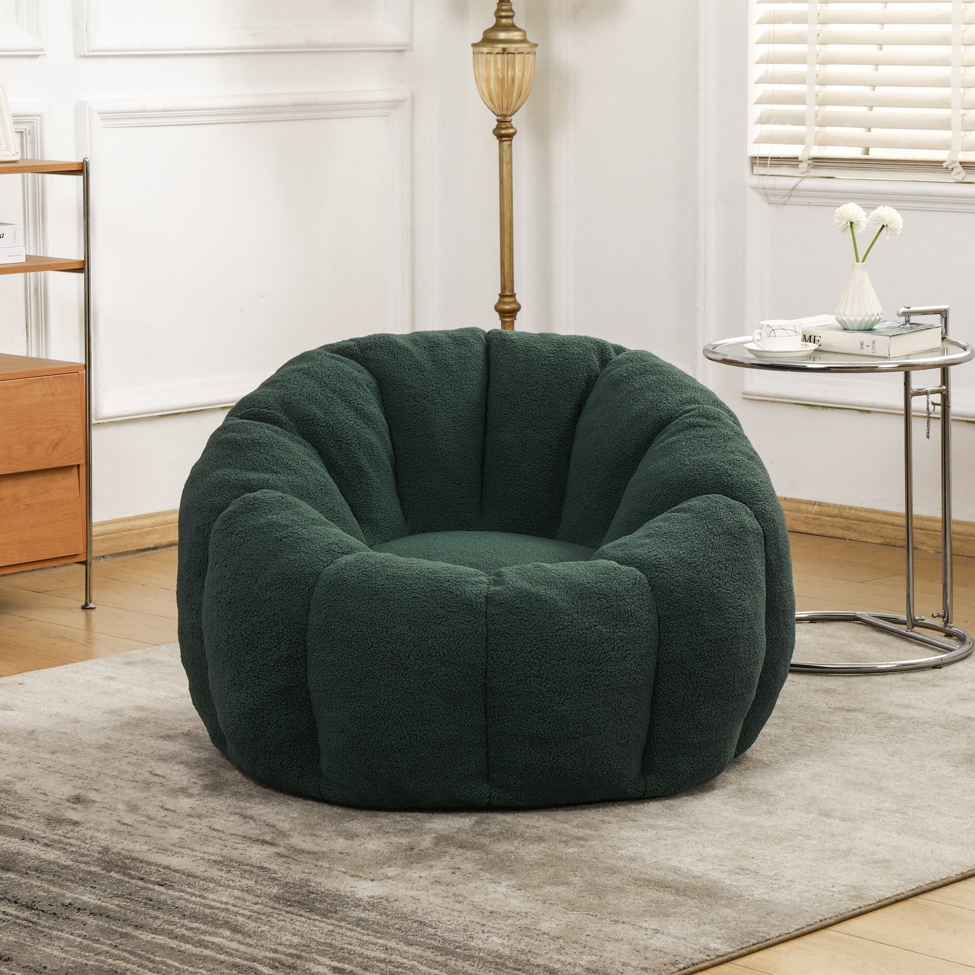 Green Comfortable Bean Bag Chair Sofa Chair With Armrests Leisure Chair Lounge Chair Upholstered Chair