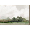 Green Fields Under Soft Clouds By Pi Studio Framed Canvas Wall Art Print