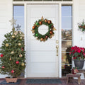 Green Foliage With Ornaments Artificial Christmas Wreath 24 Inch Unlit