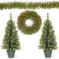 Green Holiday Promotional Ornaments Assortment With Battery Operated Led Lights