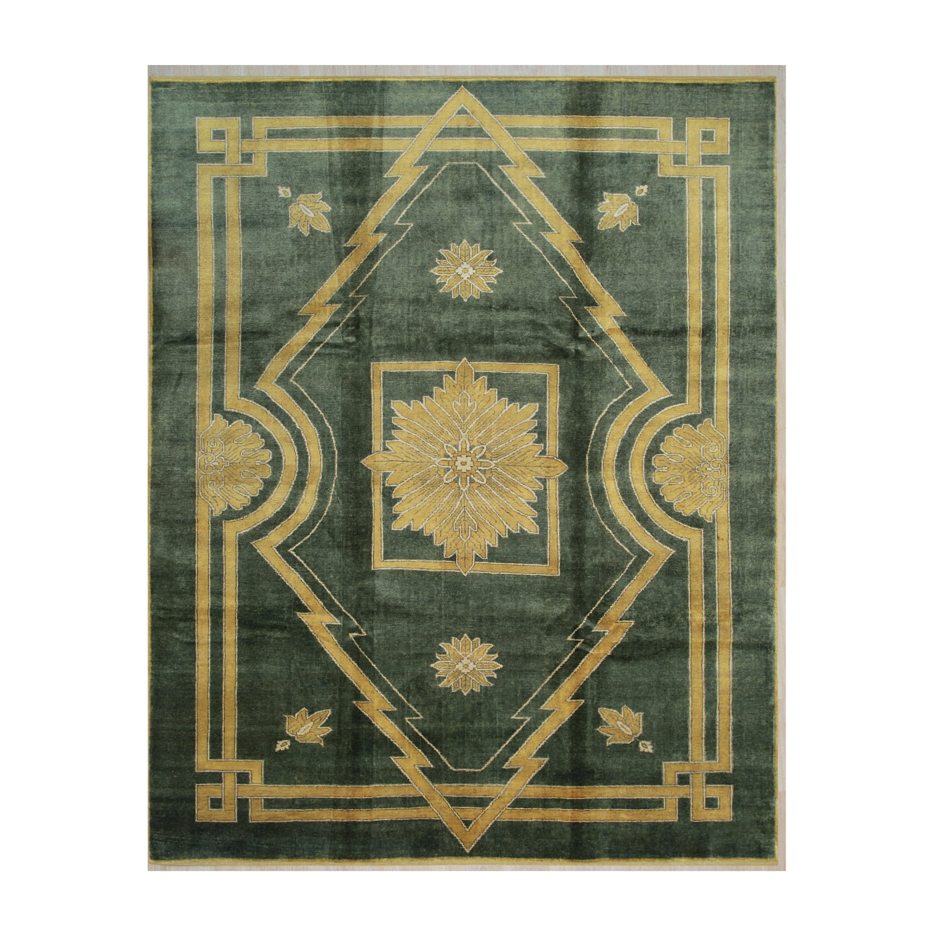 Green Traditional Ningxia Rug 93 X 115 93 X 115