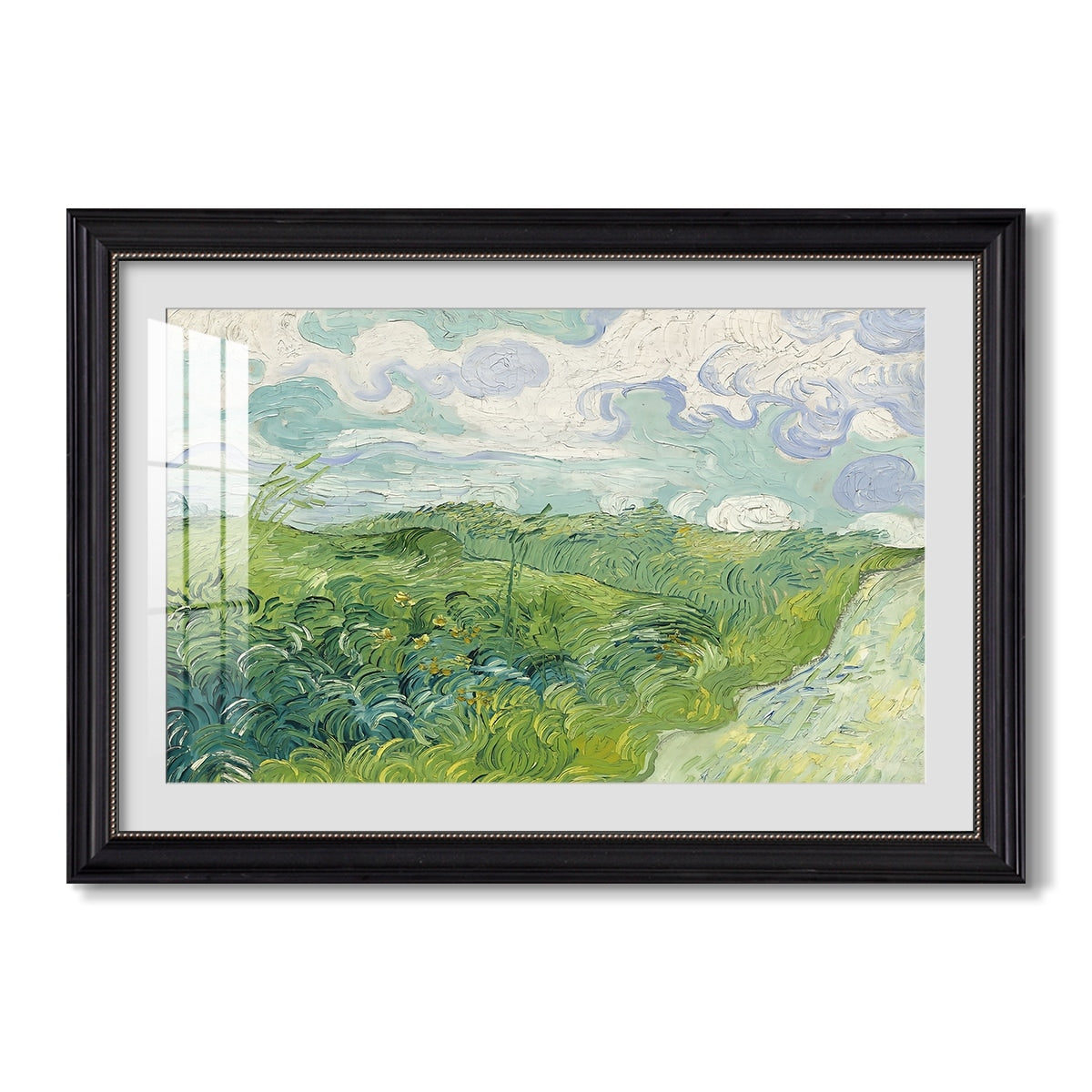 Green Wheat Field Auvers 1890 Vincent Van Gogh Custom Framed Print