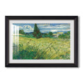 Green Wheat Field With Cypress 1889 Vincent Van Gogh Custom Framed Print