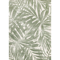Green White Palm Branch Design Living Room Rug