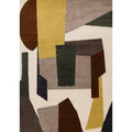 Green Yellow Brown White Blue Geometric High Traffic Area Rug