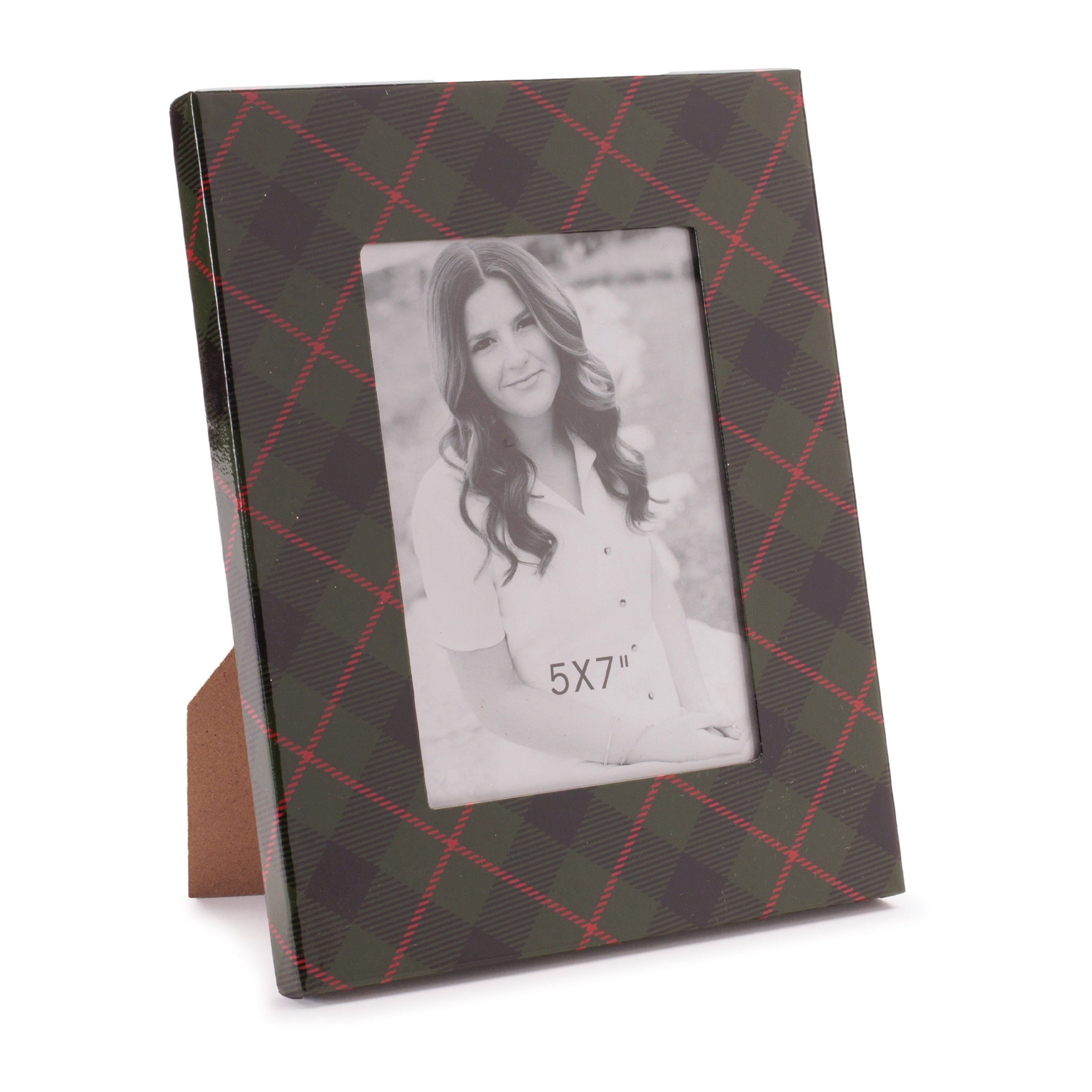 Green And Red Plaid 5X7 Photo Frame
